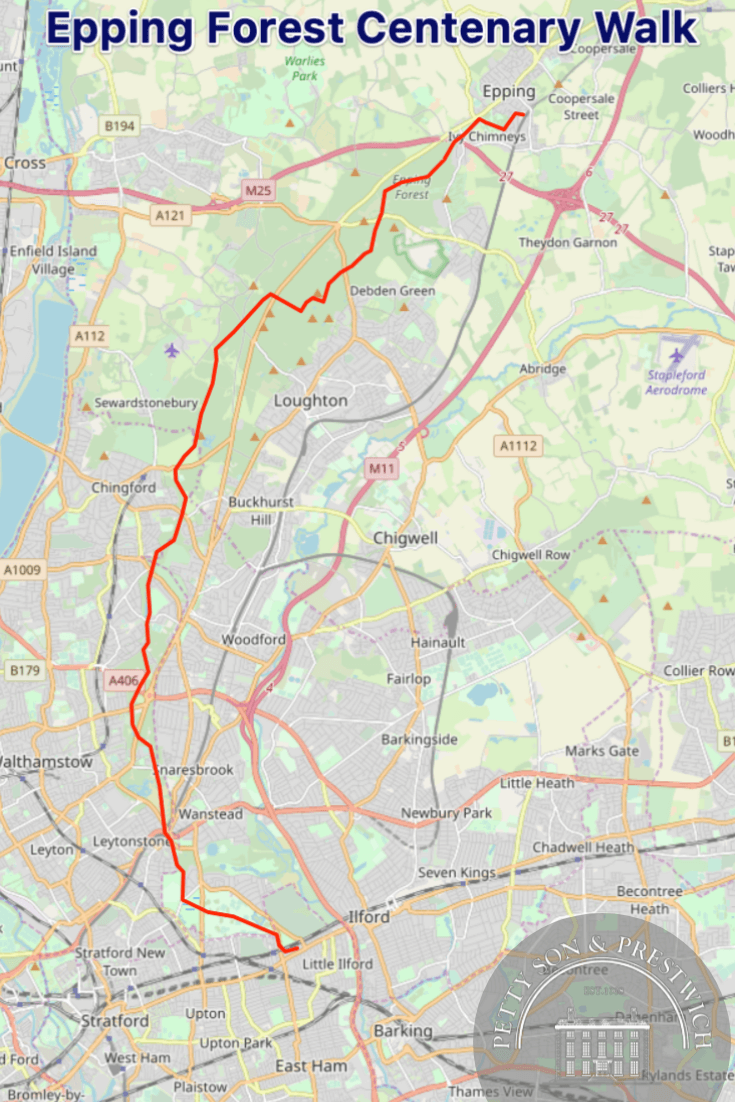 epping forest centenary walk map