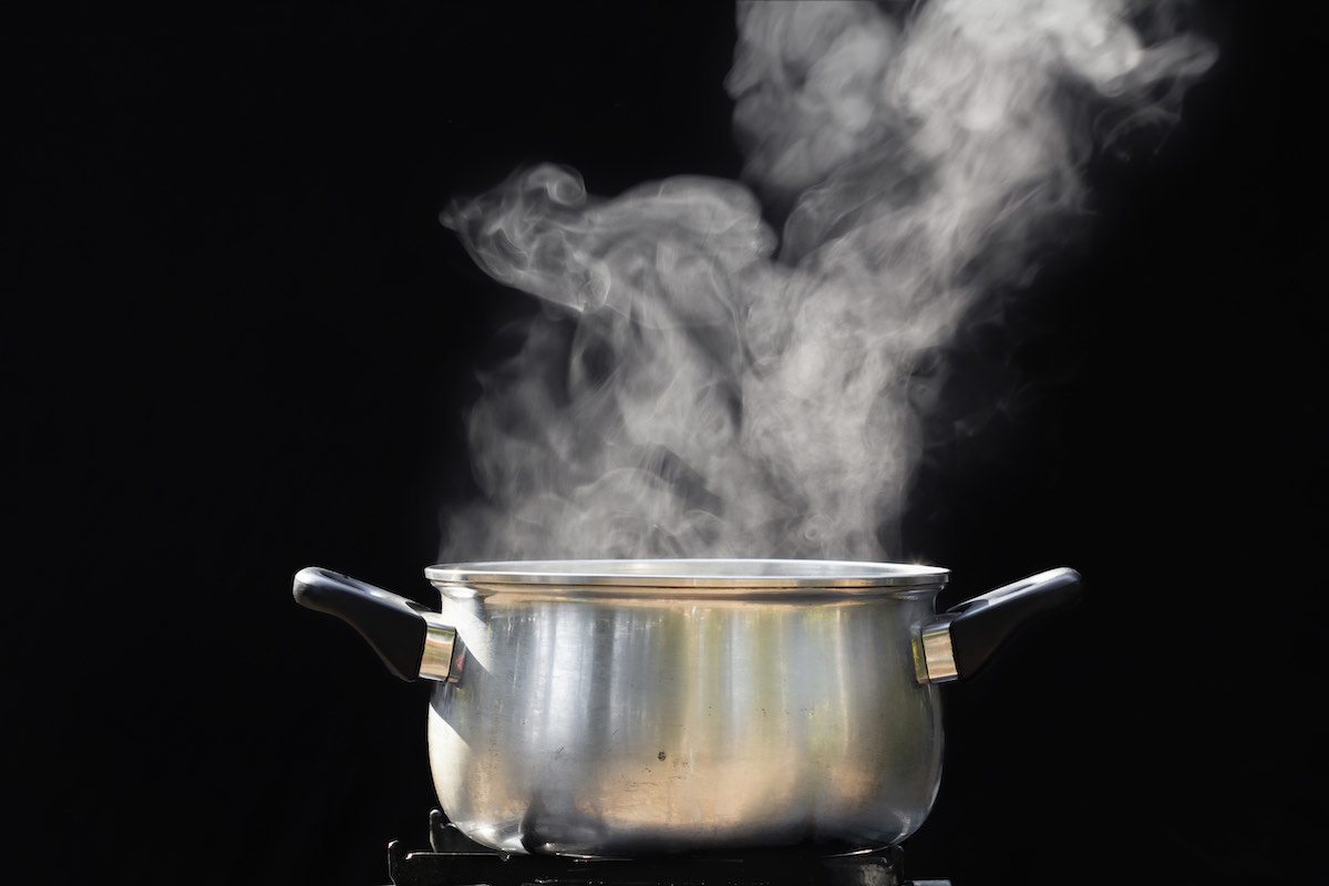 steaming pot with no lid