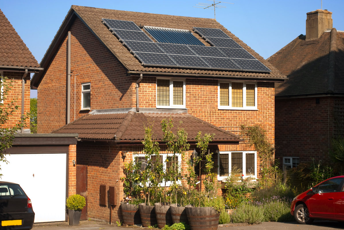 solar panels on roof