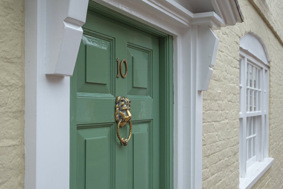 green front door