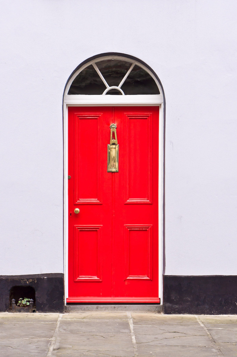 red front door