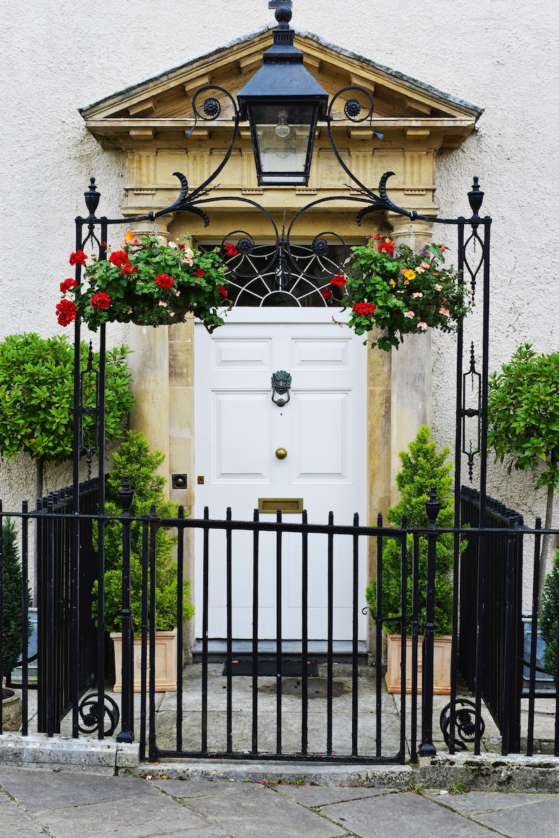 white front door