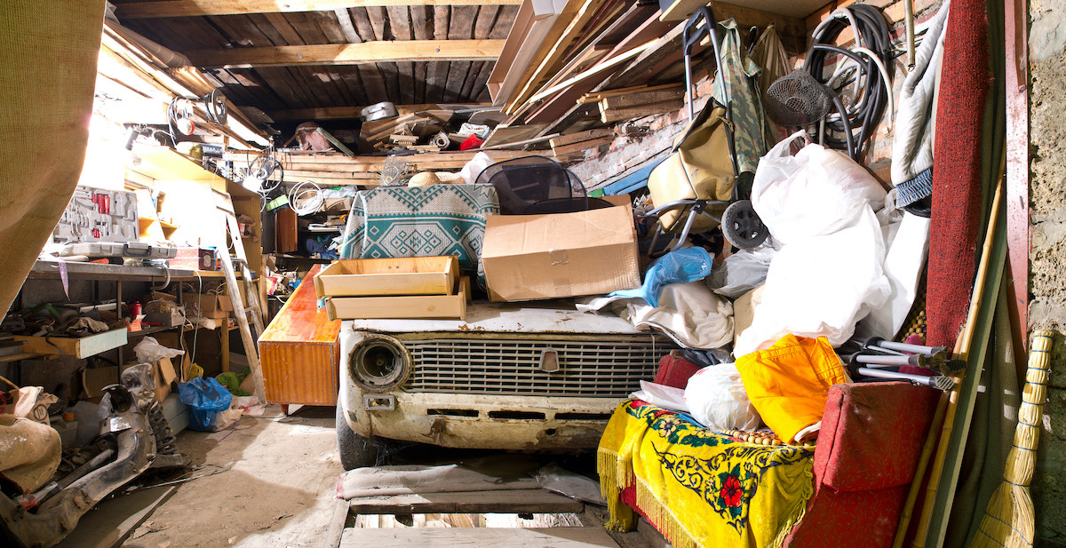 messy garage clutter