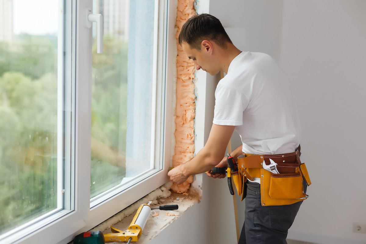 replacement windows being fitted